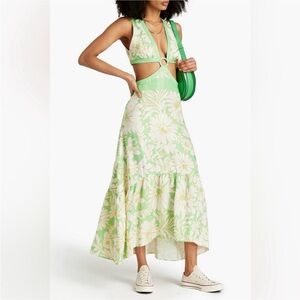 NWT! SANDRO Ludmila Cutout Floral-Print Satin-twill SIZE 42